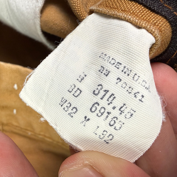 Vintage Red Head Bone Dry Pants Mens 32x32 Canvas Workwear Distressed USA 90s - Picture 4 of 13